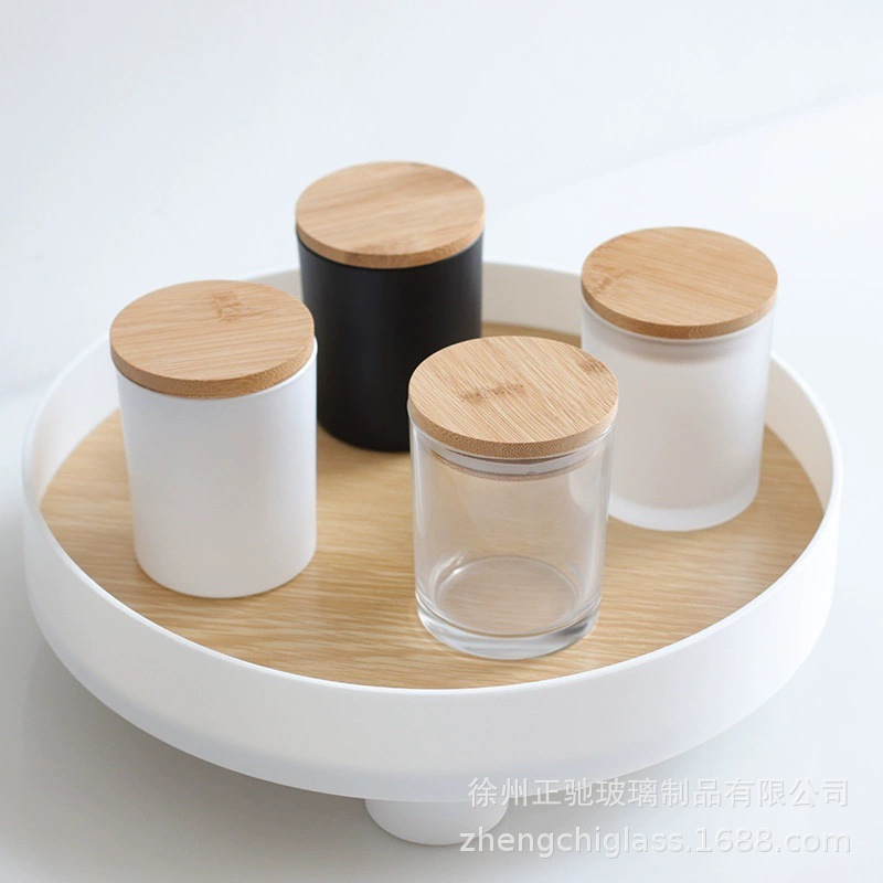 Velas de vidrio de vela esmerizada, candelabro de incienso, decoración del hogar DIY, tazas de vela de fragancia, candelabro de vidrio blanco y negro, tazas vacías