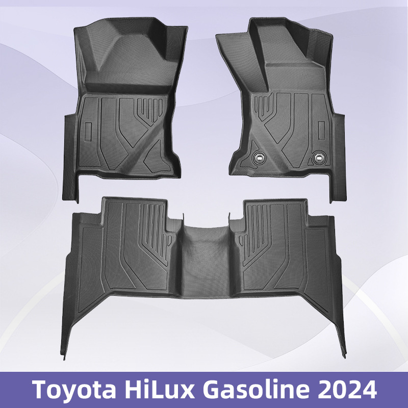 Aplicable a Toyota HiLux Fuel 2024 3D All Weather TPE Foot Coasters Coasters Coasters