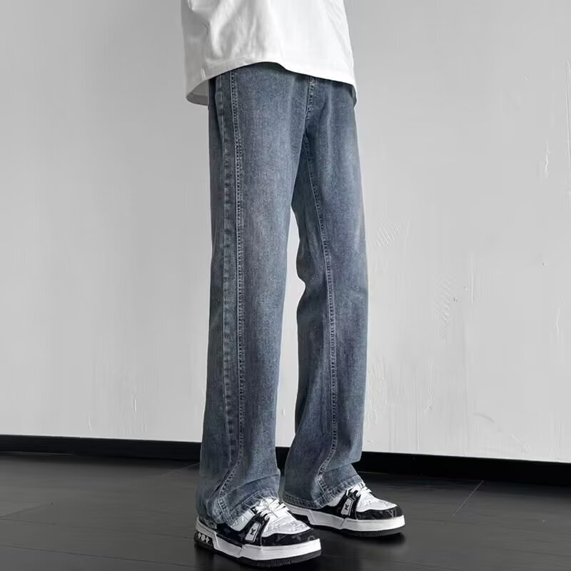 Spring and Autumn New Arrival Slair Jeans Men's Ins Trendy Brand Loose Straight High-end Dipping Casual Pants for Men