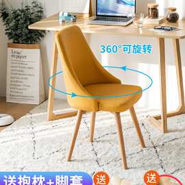 椅子靠背家用电脑椅书房卧室办公凳子学生学习久坐书桌椅转r*