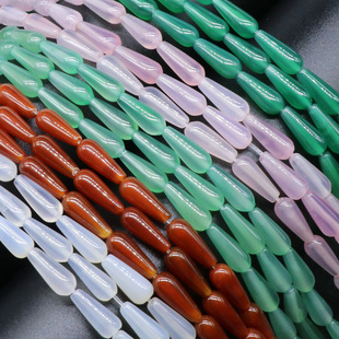 6X15Mm Water Drop Loose Beads Red Green Pink White Agate DIY Handmade Hairpin Earrings Han Dynasty Accessories Material