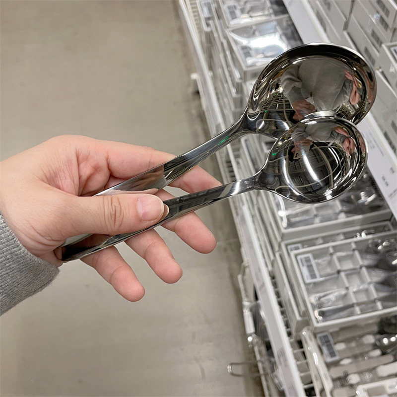 JI批发家用吃饭大勺304不锈钢加厚加深挖冰淇淋吃西瓜勺燕窝勺汤