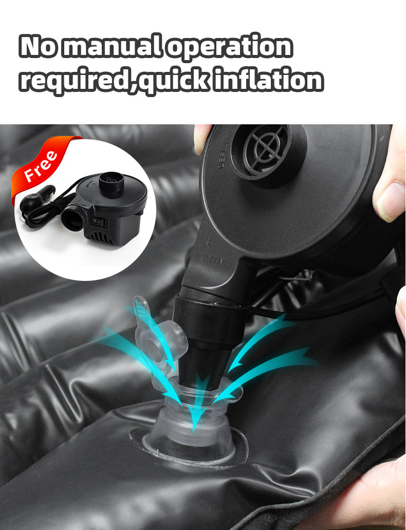 Cross-Border Universal Car Inflatable Bed, Car Rear Seat Air Mattress, Foldable Sleeping Inflatable Mattress, Travel Car Mattress