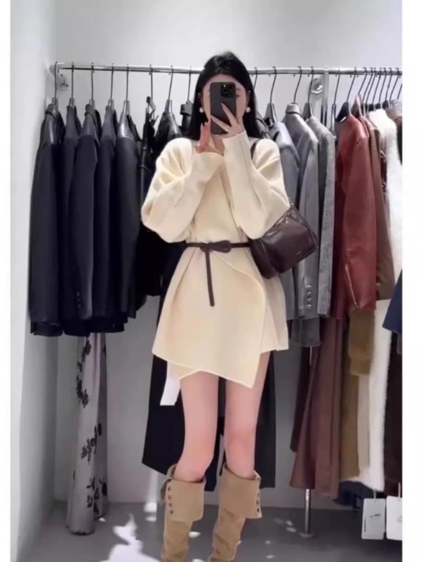 送腰带早秋独特超好看外套高级感韩系感气质翻领宽松外套女设计感|undefined