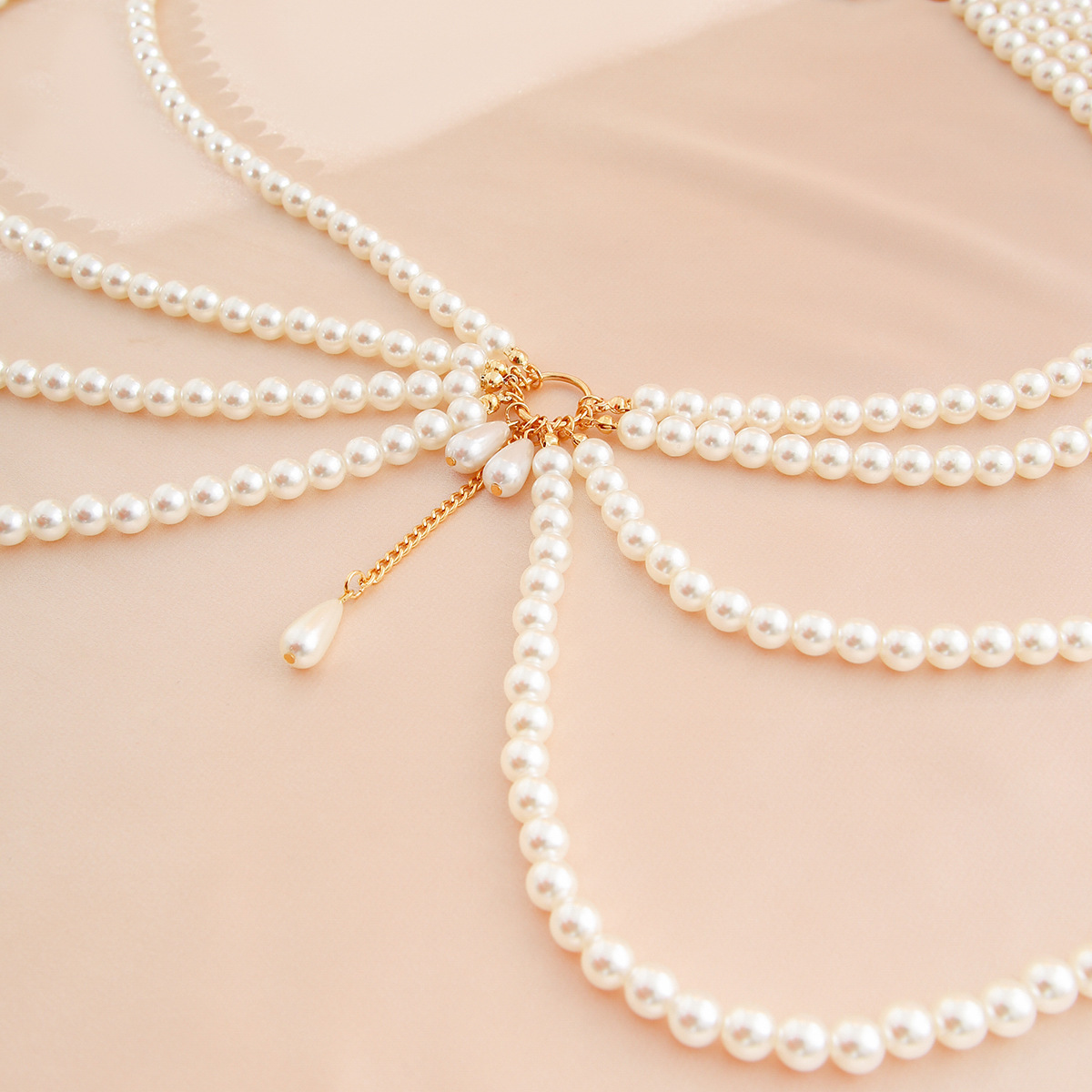 145g Weight Waist Chain Classification 1 Piece Quantity Holiday, Beach Occasion Plastic Material Pearl Pattern Women's Gender Tassel Design Elegant, Sexy Style Elegant Sexy Pearl Plastic Tassel Women's Chain Belts 34