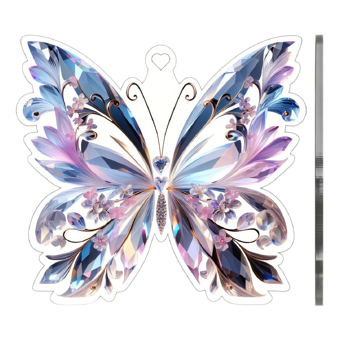 Año Nuevo transfronterizo forma de mariposa atrapador de sol 2D plano acrílico colgante decoración para el hogar colgante lista sin