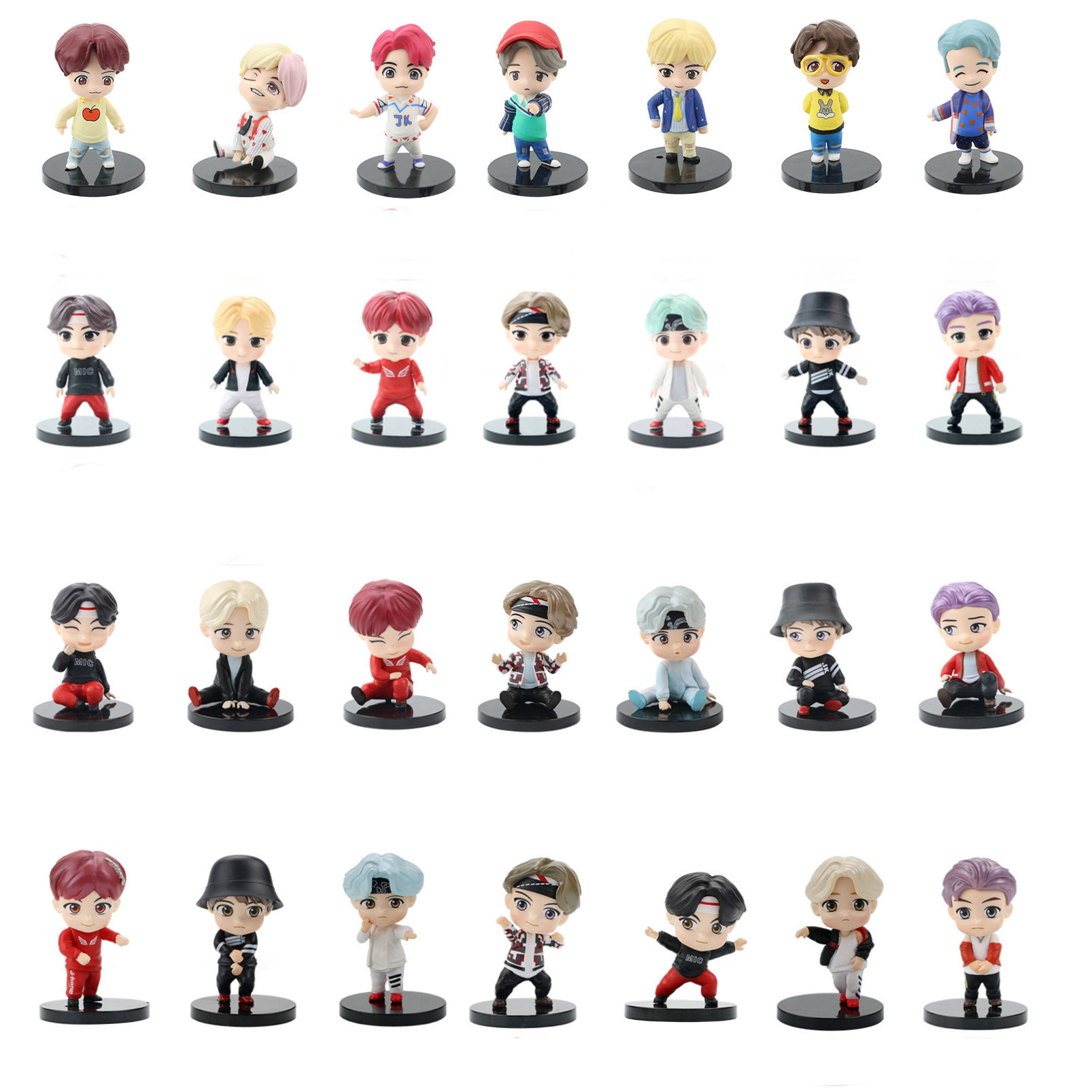 1-7 Generation Q Version 7 Bulletproof Youth League Hand-held South Korea Men's League Star Doll Model Toy Ornaments