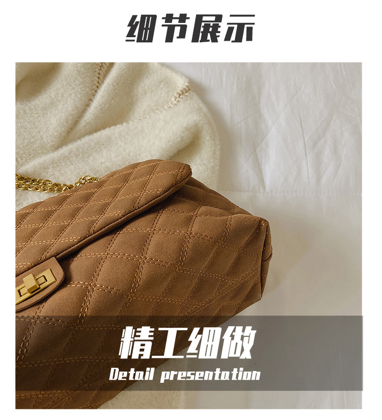 The new diamond-shaped chain bag for women is a trendy and fashionable matte single-shoulder armpit bag for commuting. The large-capacity crossbody bag is a cross-border trend undefined