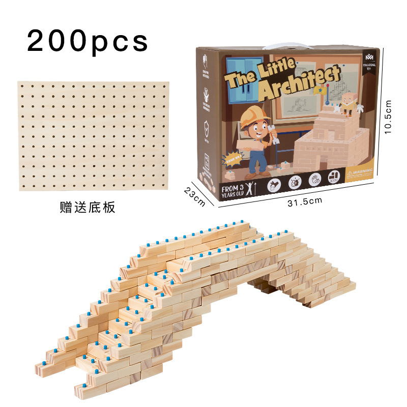 Bloques de construcción de madera para niños ensamblaje creativo de bloques de construcción de construcción puzzle de construcción de mano juegos cerebrales