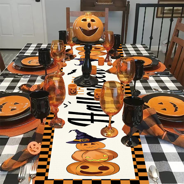 ハロウィーンテーブル旗バナー家庭祝日パーティー雰囲気装飾品キッチンレストランディナーテーブルテーブルクロス旗|undefined