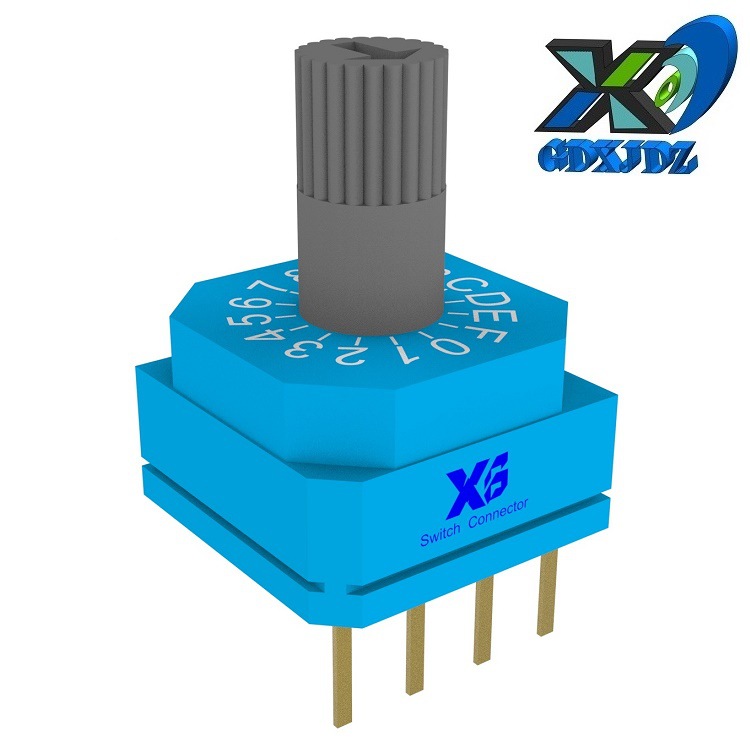 圆柄16位编码开关防水 直插16位防水开关 溪榜防水旋转编码器开关