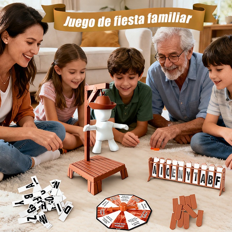 Juguetes de rompecabezas transfronterizos juegos de ahorcamiento de vaqueros juegos de mesa interactivos padres-hijos cartas adivinando palabras fiesta familiar juguetes de descompresión