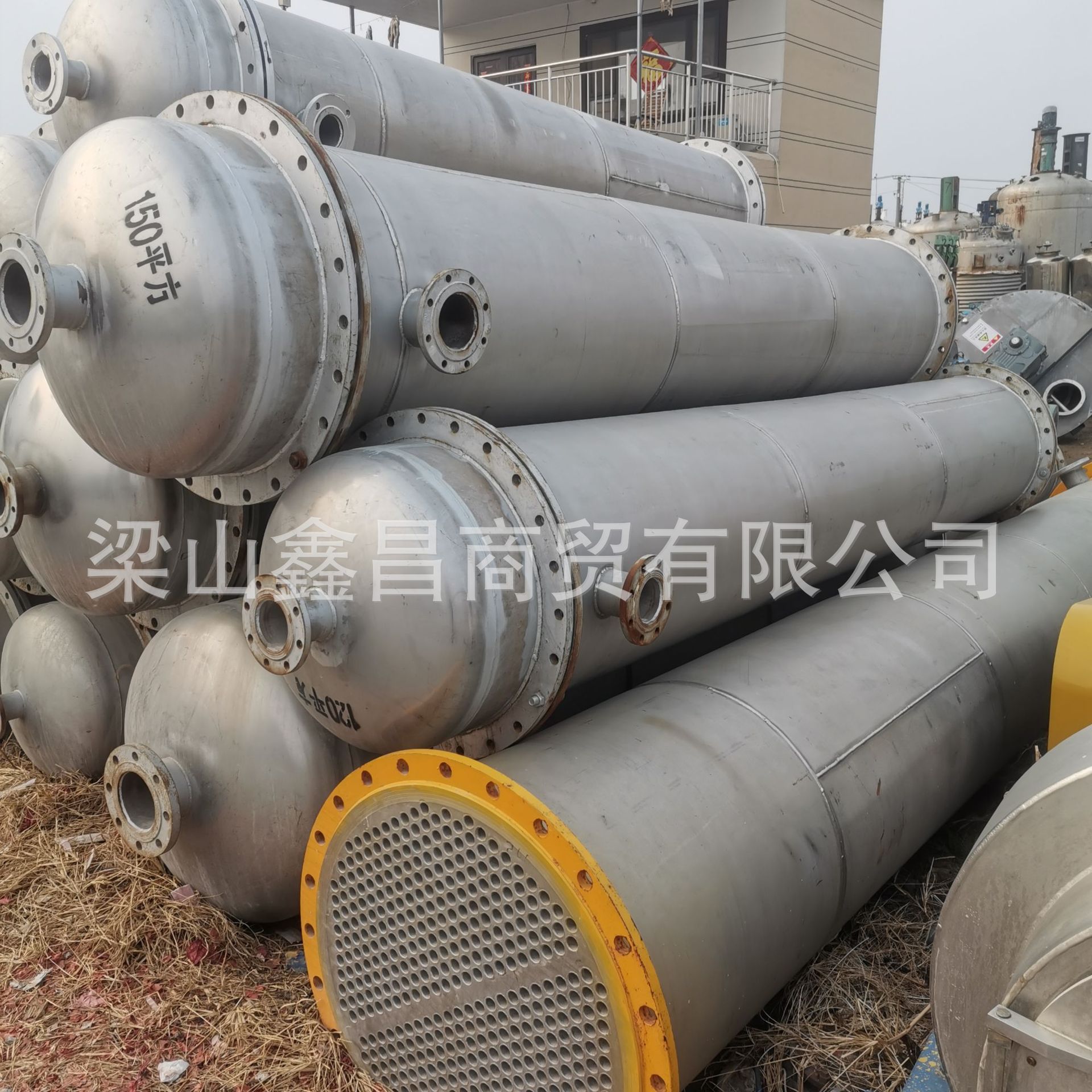 九成新304不锈钢列管式冷凝器80平石墨烯工业冷却设备