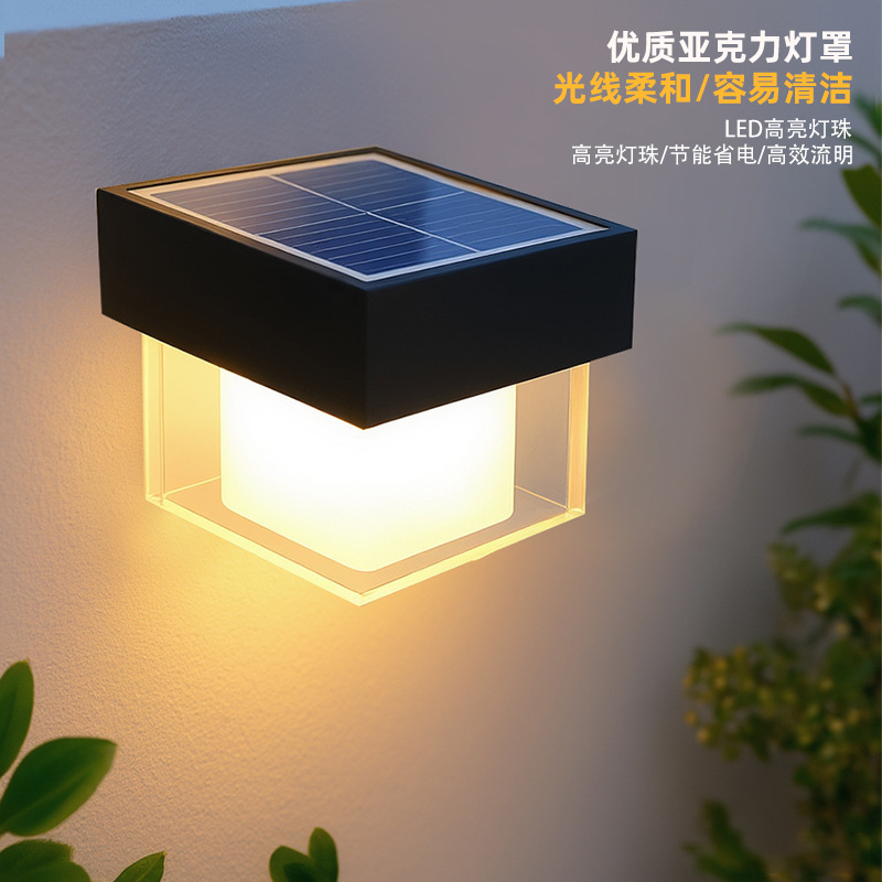 Nuevas luces de pared solares creativas al aire libre minimalistas pasillo de corredor de aire