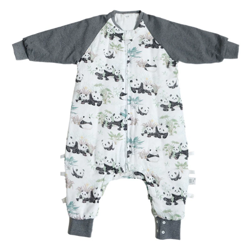 Andan детский бамбуковый хлопковый марлевый спальный мешок с легким сердечником DuPont, хлопковый осенне-зимний стеганый детский спальный мешок с длинными рукавами и разрезами