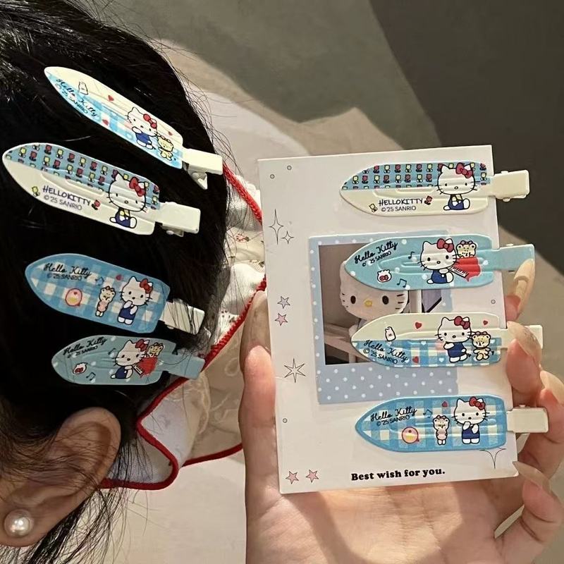 可爱蓝色KT猫鸭嘴夹呆萌卡通百搭碎发刘海夹甜美森系ins风发夹|undefined
