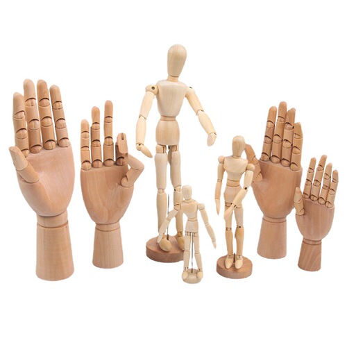 12-inch wooden puppet for art painting, flexible and movable wooden joints, hand-imitation human body sketch puppet model