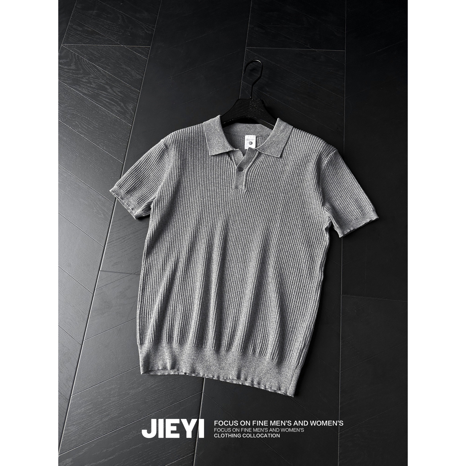 Polo camiseta de punto camiseta de manga corta camiseta de hombre cuello en V Paul rayas viejas líneas de negocios de verano fábrica transfronteriza mayorista image 10