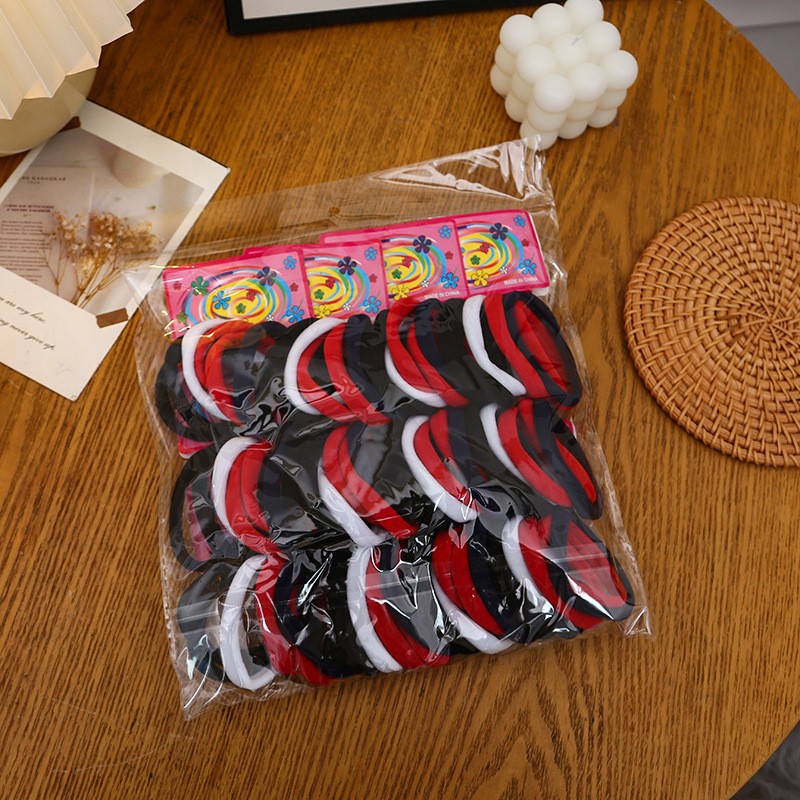 Ventas transfronterizas directas coreanas de alta elasticidad de color sólido no dañan la cuerda de cabello 72 bolsas de tarjeta de clavos sin costuras anillo de toalla anillo de cabello