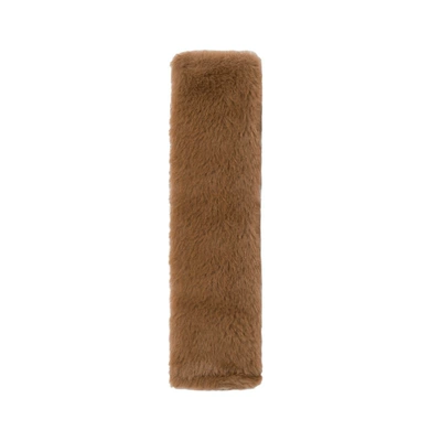 prevent neck strain, cross-border leopard – Seat belt shoulder pad - rabbit-fur-brown-shoulder-pads-plain