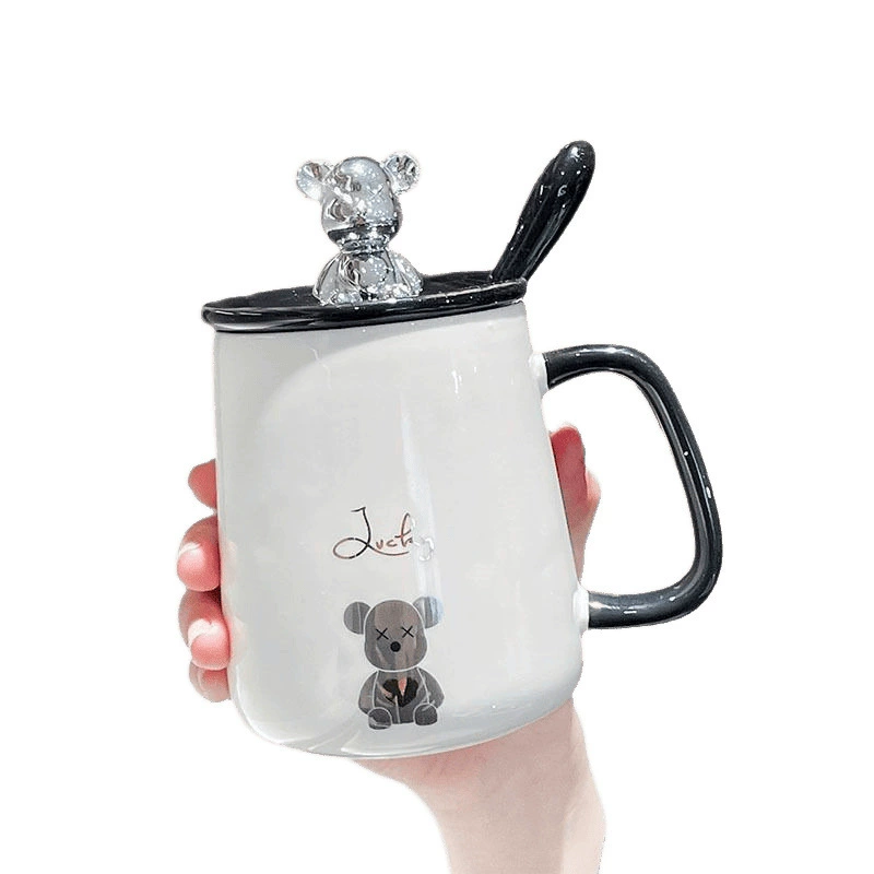 2025 souvenir gifts for girls and boys mug gift ceramic coffee drinking cup with lid spoon for women set