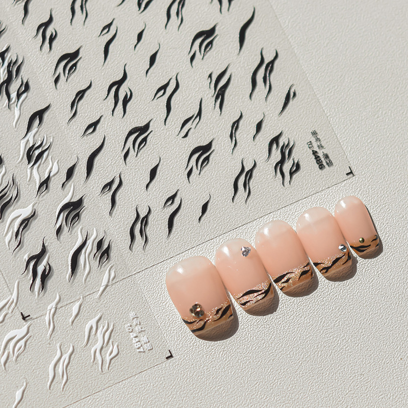 Nail art stickers new zebra pattern black and white color matching thin tough style with adhesive small red book explosions nail stickers