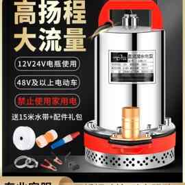 直流潜水泵12V24V抽水泵48V60V家用电瓶电动车小型农用灌溉抽水机