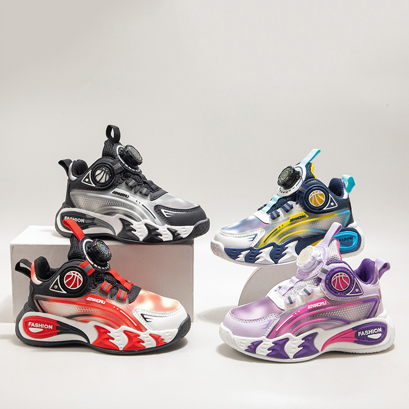 Youth 2025 Autumn and Winter New Leather Breathable Boys Basketball Shoes Boys Girls Kidsren's Sports Shoes