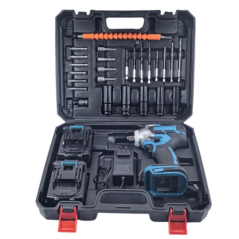 Llave de impacto eléctrica de litio sin escobillas llave eléctrica destornillador portátil gran par de reparación de automóviles pistola de aire fábrica al por mayor