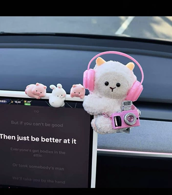 Car ornaments, Car Dashboard Ornament Cute - lamb-combination