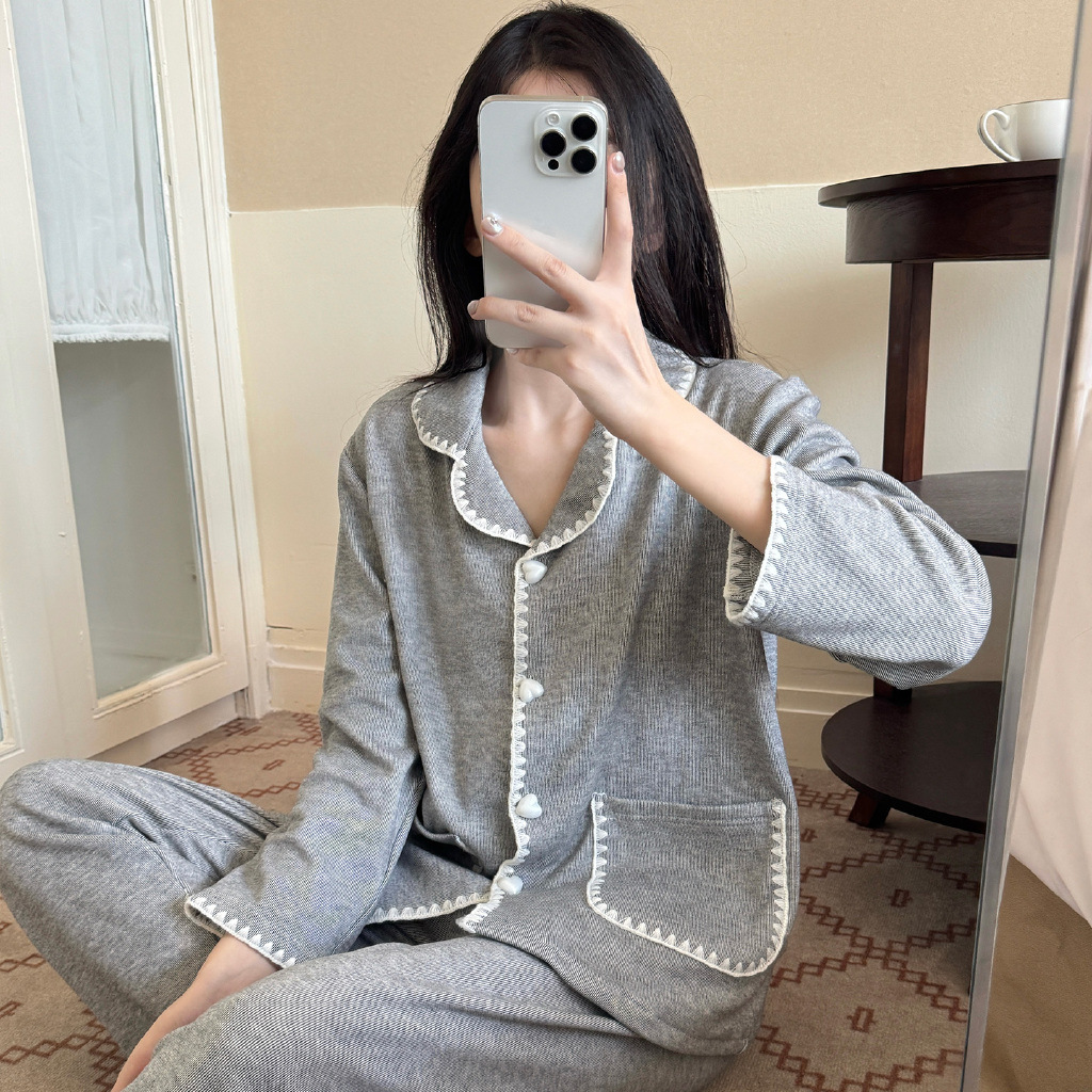 Pijama de mujer de franela y coralina, conjunto cálido y suave para otoño e invierno, moda femenina, venta directa de fábrica