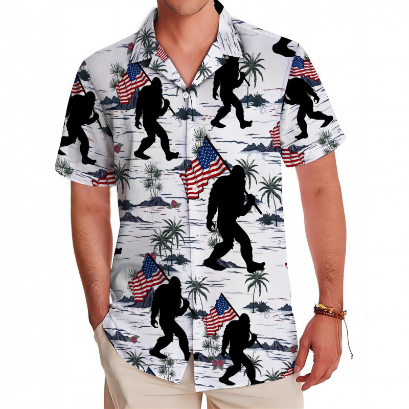 Popular Foreign Trade Creative Element Shirts with 3D Digital Printing, Trendy Loose Short-Sleeve Shirts, Tropical Hawaiian Shirts Popular Foreign Trade Creative Element Shirts with 3D Digital Printing, Trendy Loose Short-Sleeve Shirts, Tropical Hawaiian Shirts