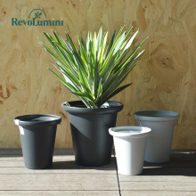 黑胶环保塑料花盆家居办公桌面高款蝴蝶兰多肉盆栽树脂小花盆高款