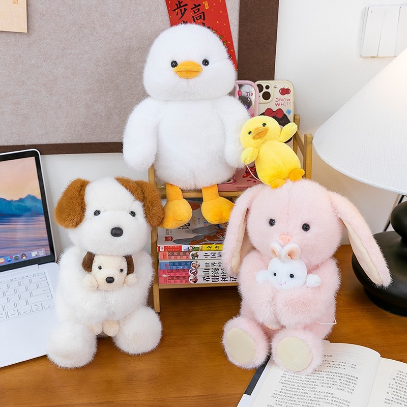 Nueva serie transfronteriza madre e hijo conejo de orejas largas zorro muñeco de peluche muñeca de mesa muñeca de confort muñeca lindo regalo