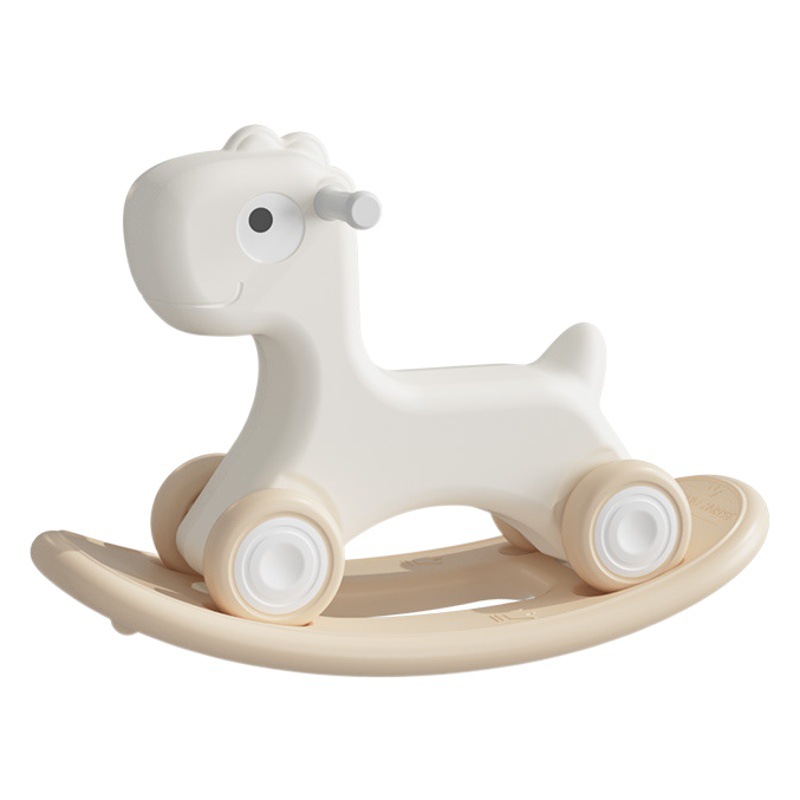 Caballo Mecedor 2 en 1 para Niños de Plástico Anticaídas para Bebés y Niños Pequeños image 1