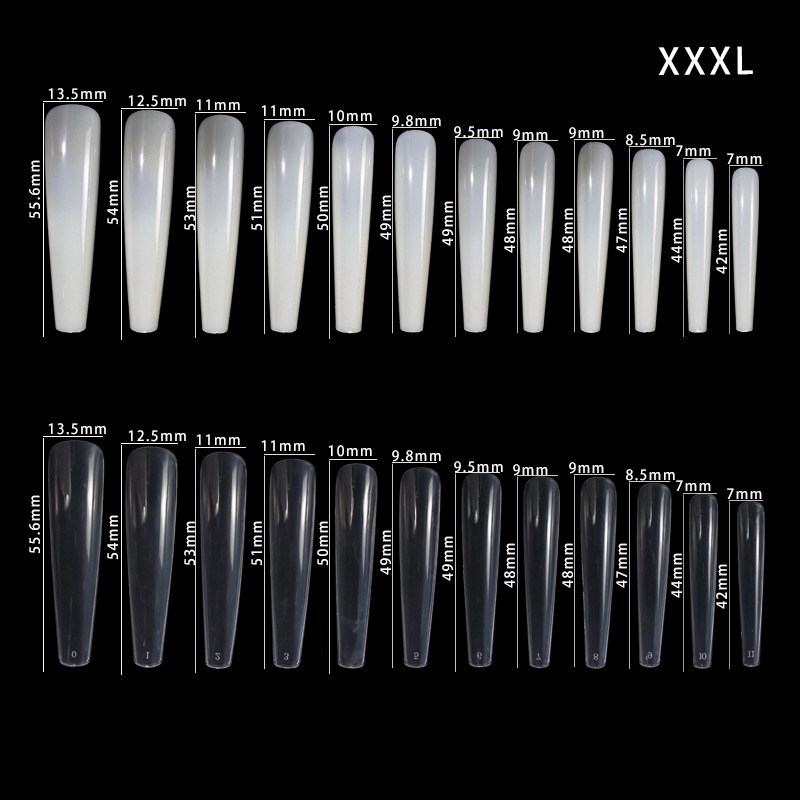 Pieza de uña de Manicura en caja transparente natural 480 piezas uñas falsas Pieza de uña europea y americana pieza de uña de palo completo pieza de uña de color sólido