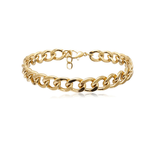 European and American cross-border accessories, punk-style personalized Instagram-inspired minimalist chain anklets, single-layer hollowed-out thick chain simple anklet