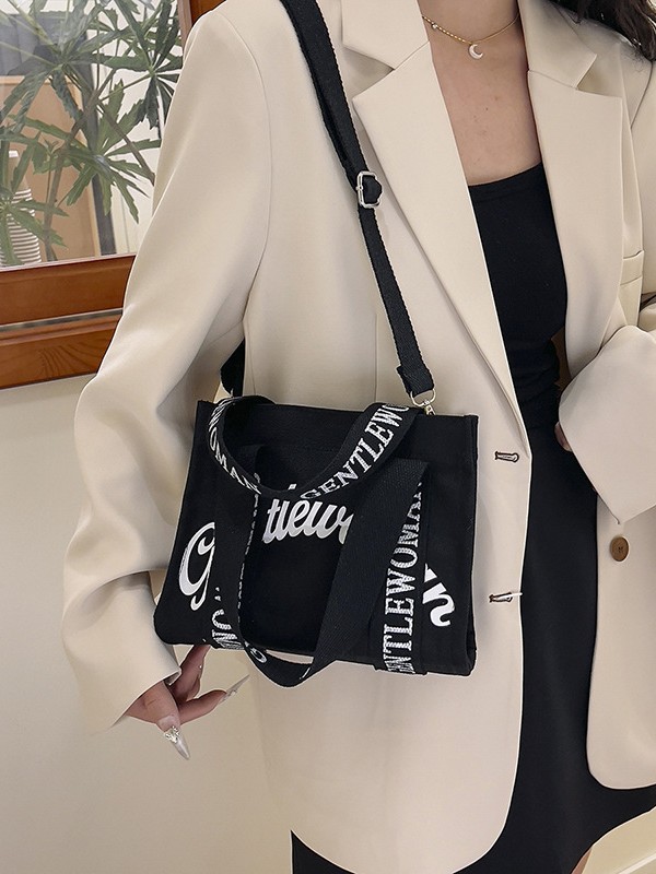 GentleWoman hombro letras bolso de lona portátil 2025 nuevo tailandés nicho transfronterizo bolso de hombro