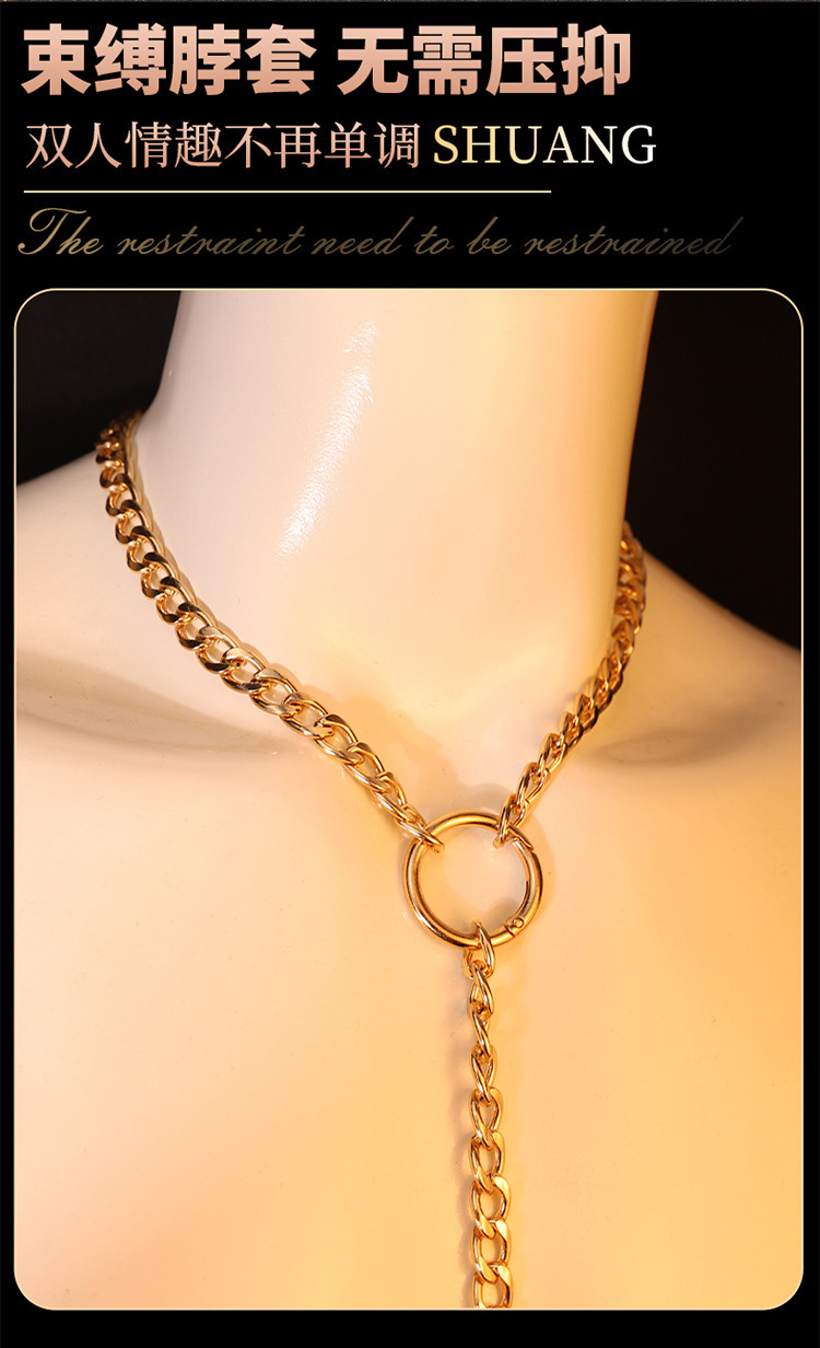 Jiuai SM Chain Restraint Set with Hand and Foot Cuffs in Gold Metal — detail image 8