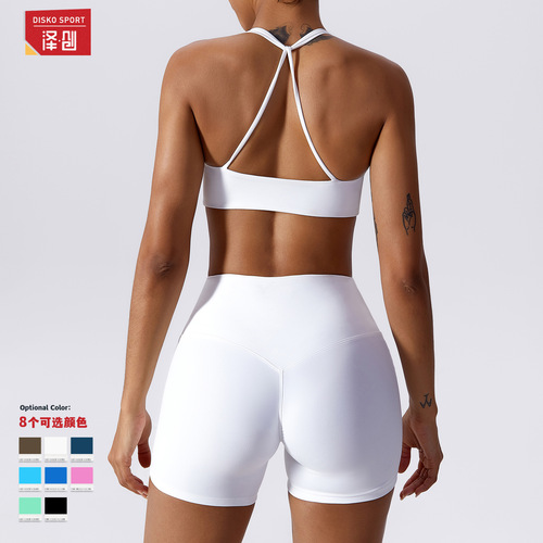 Quick-drying naked yoga suit sexy sports running fitness suit European and American cross-border beautiful back yoga suit 8013