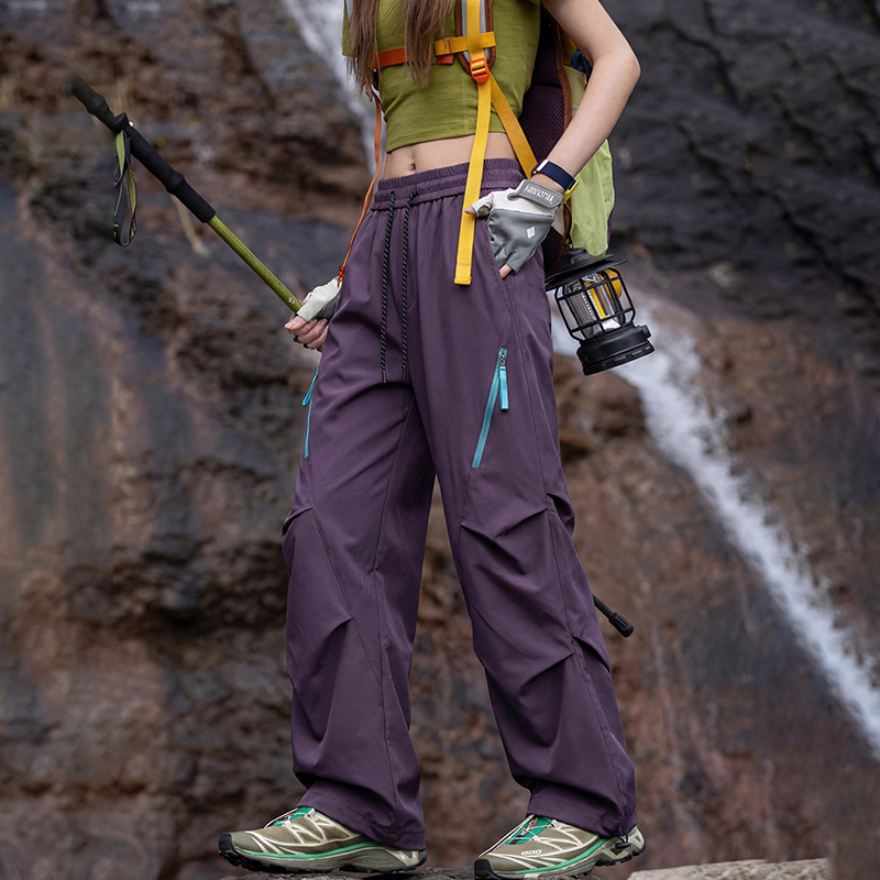 Outdoor Lightweight 3-in-1 Women's Autumn and Winter New Style Warm Dopamine-Enhancing Stylish Straight-Leg Paratrooper Hiking Pants