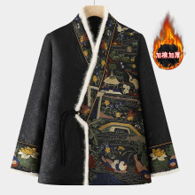 中年冬季新中式复古休闲棉衣民族风格斜扣棉服妈妈外套正装上衣服