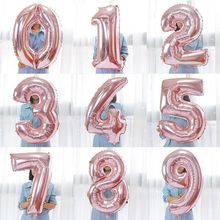 大號32寸中號玫瑰金色鋁膜數字兒童生日派對寶寶一周歲布置廠