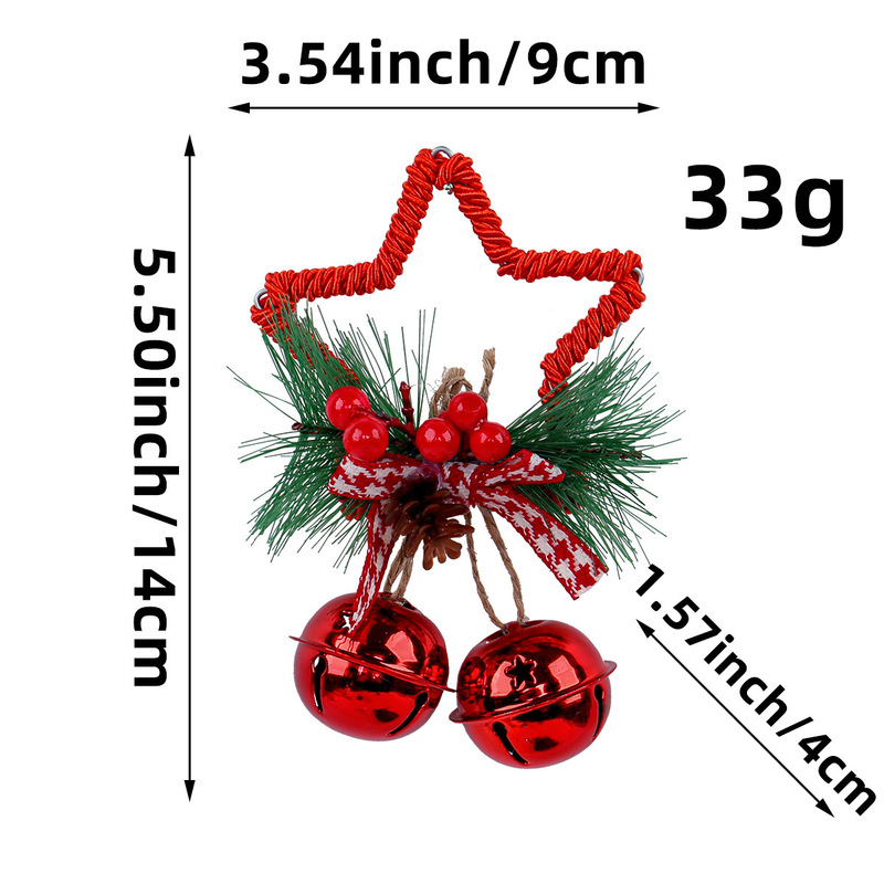 香港の恋クリスマス五角星鈴飾りペンダントdiyクリスマスツリー飾りリボン鈴ショーウインドー道具|undefined