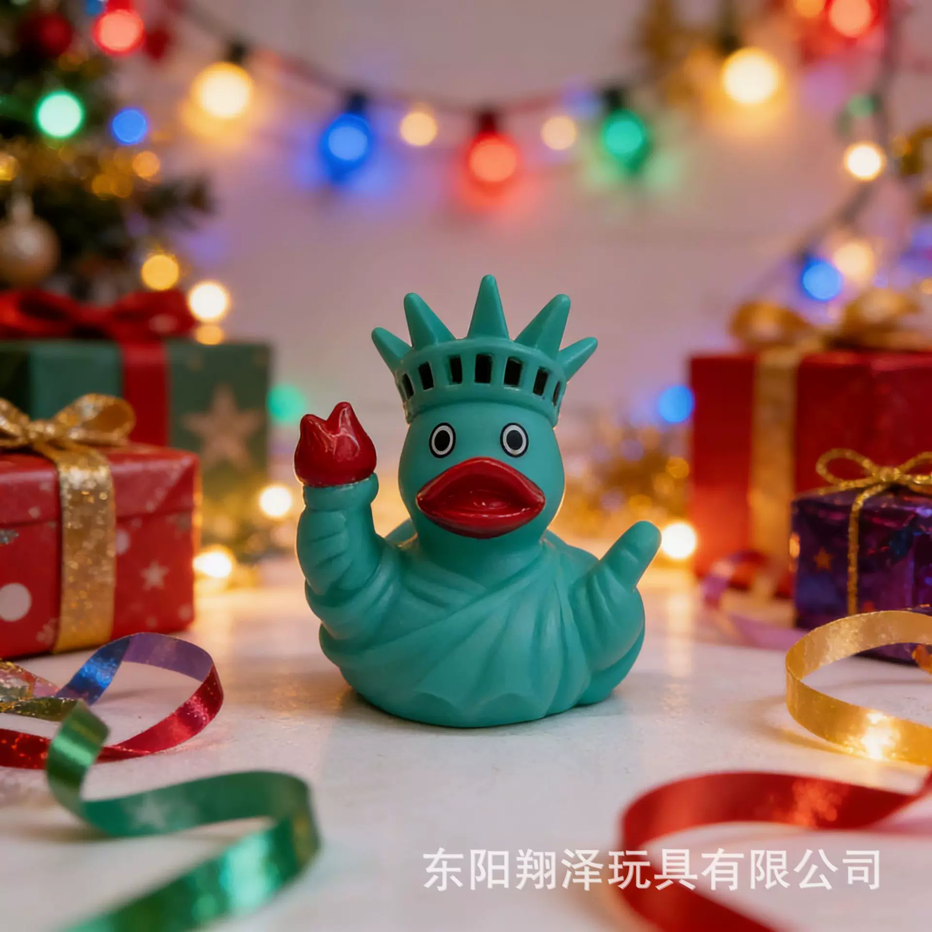 【现货速发】自由女神鸭 搪胶玩具环保PVC公仔节日礼品 应援摆件