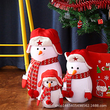 圣诞摆件雷锋帽红蓝雪人娃娃 圣诞树装饰摆件礼物圣诞雪人公仔