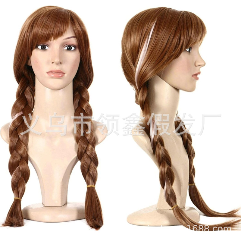 Master Santa Das Wig Frozen Anna Double Whip Princess Elsa Adult Halloween Wig in stock