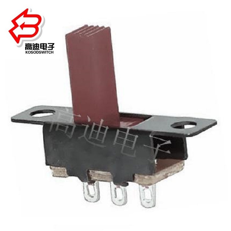 2位拨动开关三脚带螺丝孔/2档滑动开关带螺牙/两位两档拨动开关