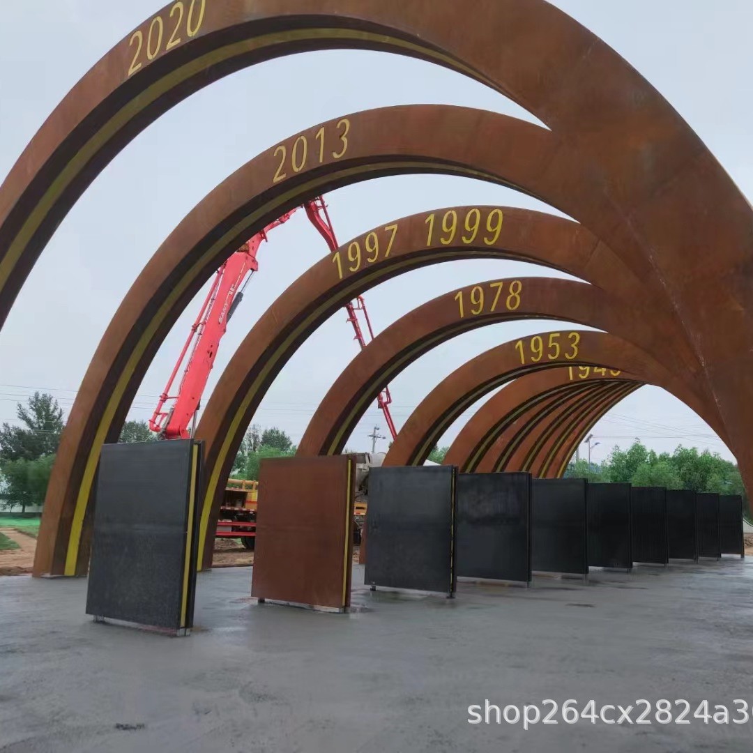 耐候钢板户外大型建筑字体形状折弯门头标识镂空立体Q235NH厂家