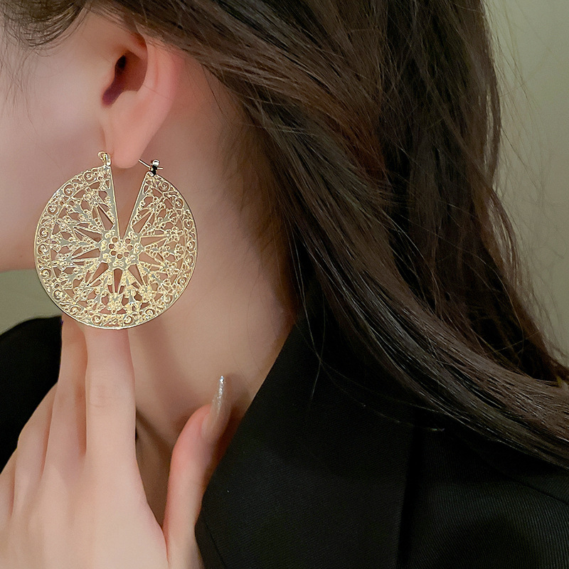 Golden Plated Plating Material 1 Pair Elegant Vintage Style Geometric Plating Alloy Drop Earrings